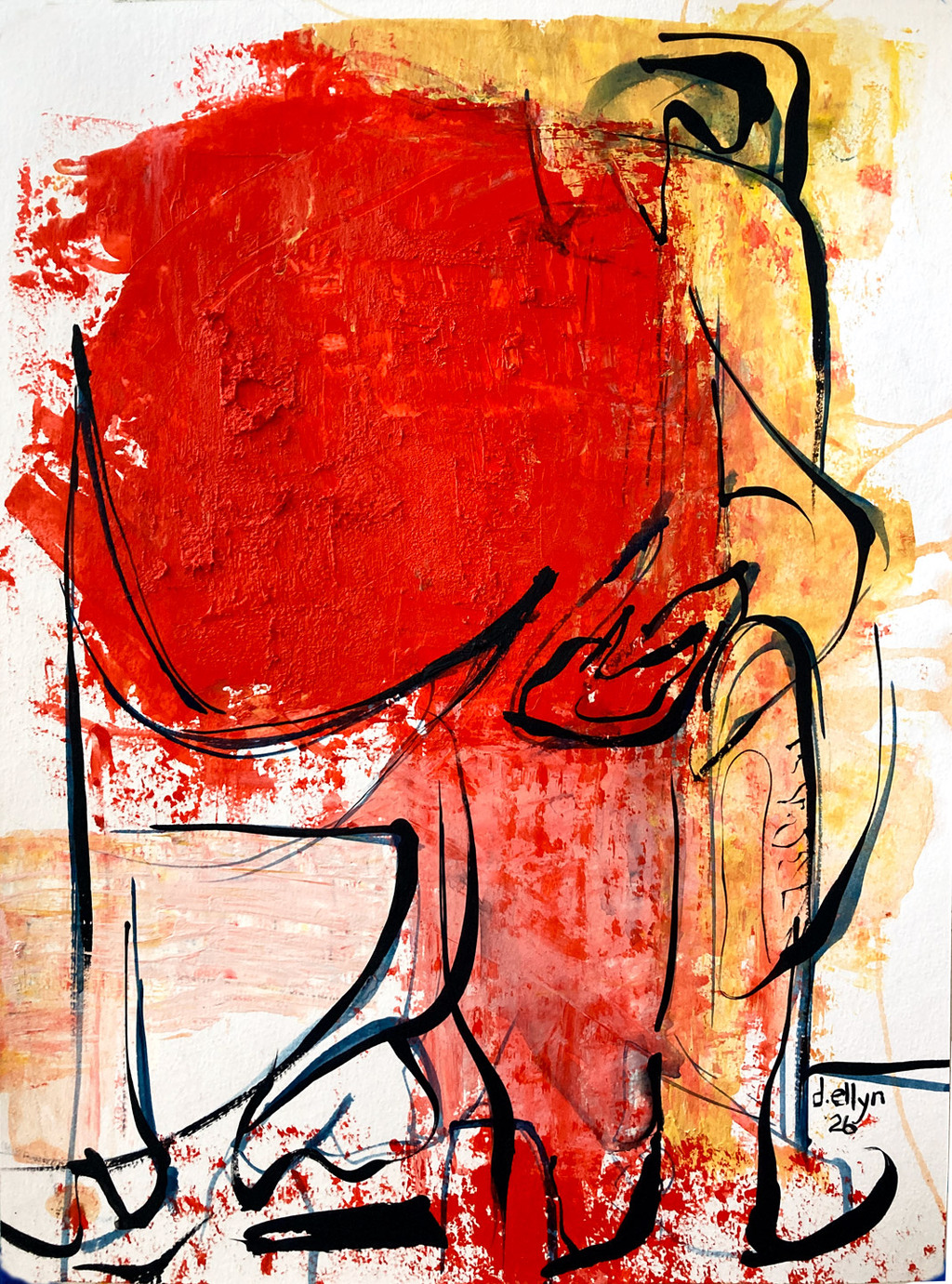 Chinatown by Dana Ellyn, 24×30 oil painting inspired by the colors and shapes of the Friendship Archway in Washington DC’s Chinatown.